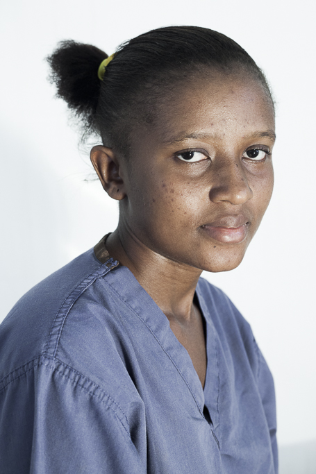 Mamie Tarawally. Hygienist. Worker of the Ebola Treatement Center of Moyamba. Sierra Leone.